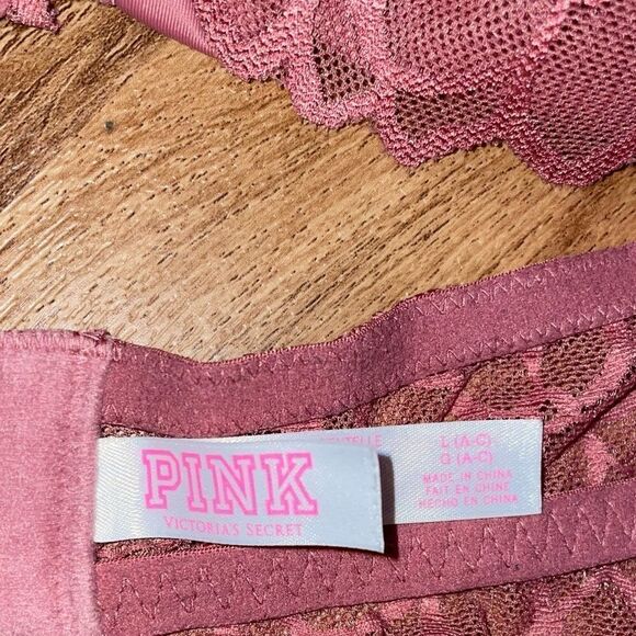 PINK by Victoria Secret Mauve Lace Bralette size large - Picture 6 of 7